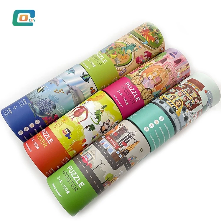 jigsaw puzzle in cardboard tube